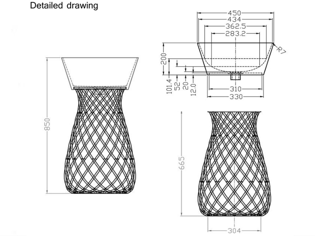 Solid Surface staande wasbak - Sophie