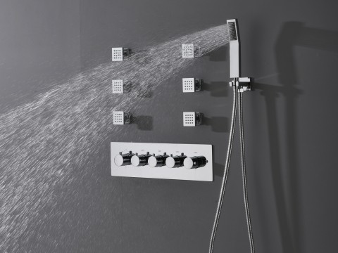Thermostatisch inbouw regendoucheset - Ibex 