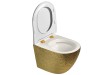 Hangend rimless toilet - Alaska - Goud met witte deksel