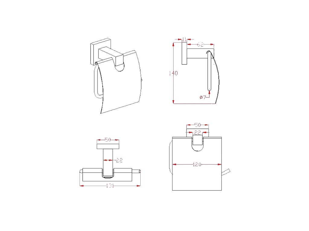 Luxe toiletaccessoires set 3-delig - Duke