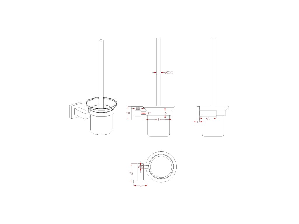 Luxe toiletaccessoires set 3-delig - Duke