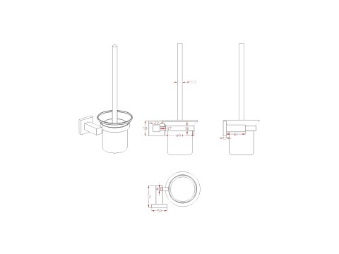Luxe toiletaccessoires set 3-delig - Duke