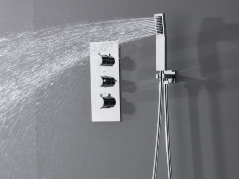 Thermostatische inbouw regendoucheset - Hake