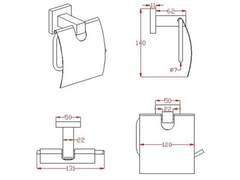 Luxe toiletaccessoires set 3-delig - Duke