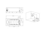 Vrijstaand massagebad - Wit corian top - Nebo