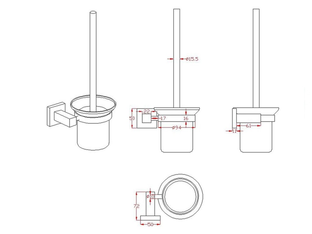 Luxe toiletaccessoires set 3-delig - Duke