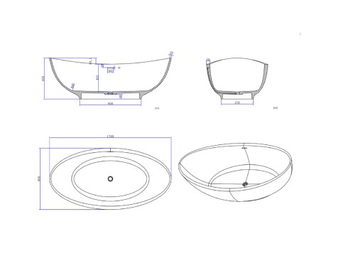 Vrijstaand bad - Solid surface - Dace