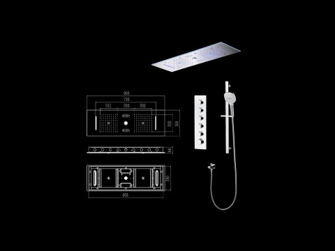 5 in 1  inbouw regendoucheset - Bleutooth - Lenna