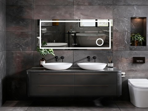 LED Badkamerspiegel - Digitale klok - Iris