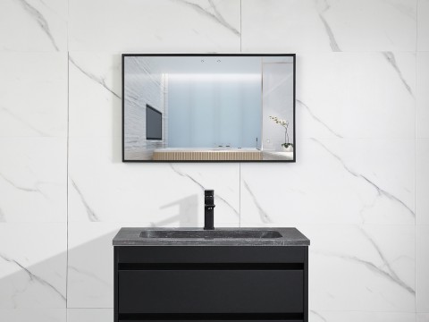 Badkamerspiegel met zwarte rand - Lisa