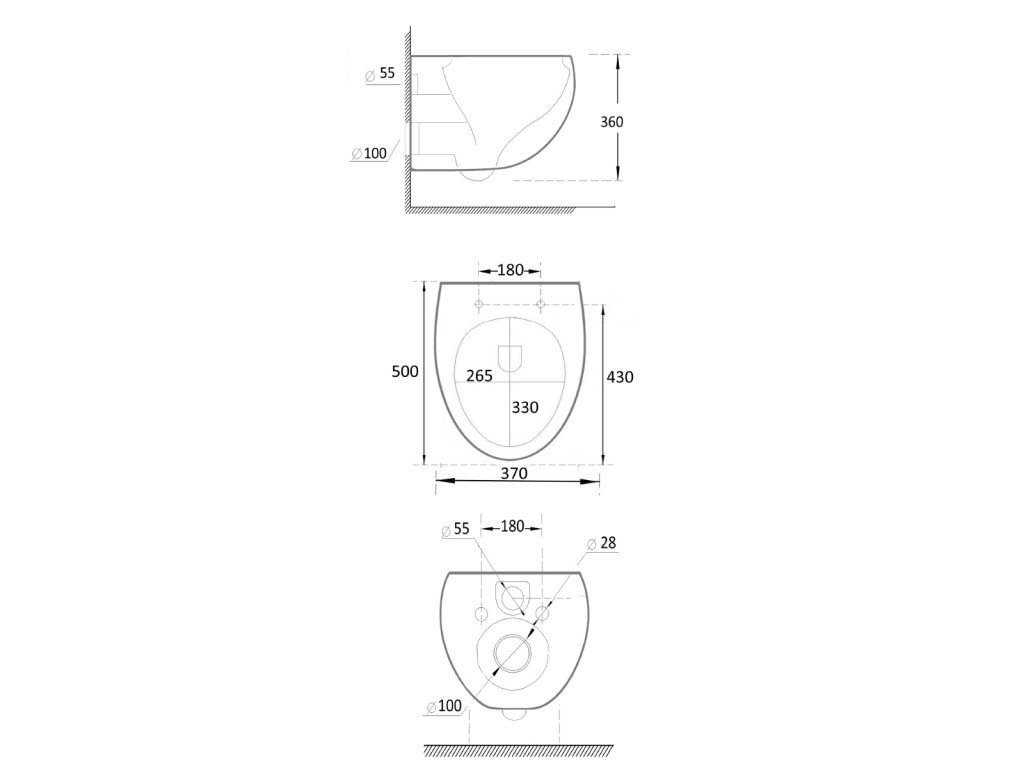 Hangend rimless toilet - Bidet - Fresno