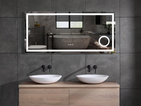 LED Badkamerspiegel - Digitale klok - Iris