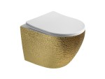 Hangend rimless toilet - Alaska - Goud met witte deksel