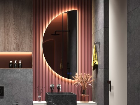 LED Badkamerspiegel - halfrond links - Jill