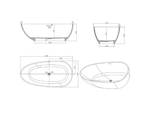 Vrijstaand bad - Solid surface - Zaine