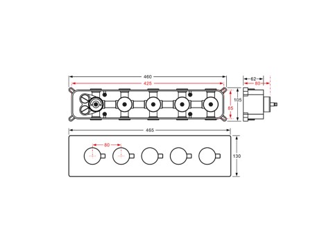 Thermostatisch inbouw regendoucheset - Ibex