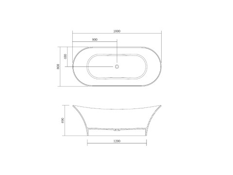 Vrijstaand bad - Solid surface - Kate