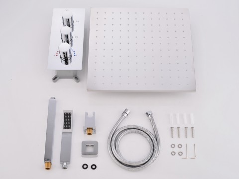 Thermostatische inbouw regendoucheset - Hake