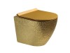 Hangend rimless toilet - Alaska - Goud met gouden deksel
