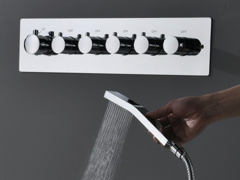 5 in 1 thermostatisch inbouw regendoucheset - Lion