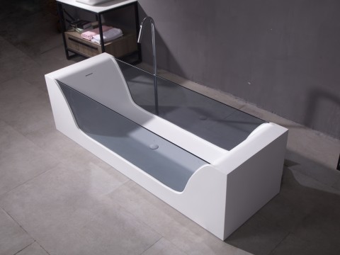 Vrijstaand bad - Solid surface - Donker glas - Dale