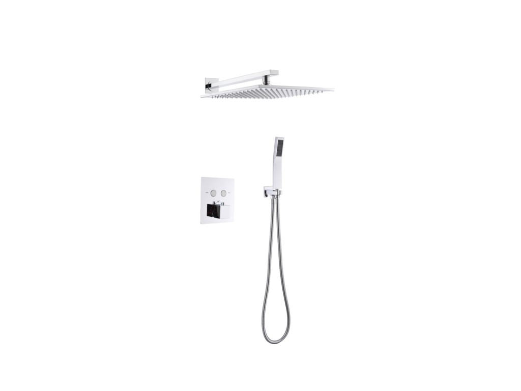Thermostatische inbouw regendoucheset - Saga 