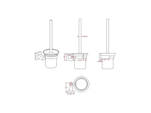 4-delig toiletaccessoires set 