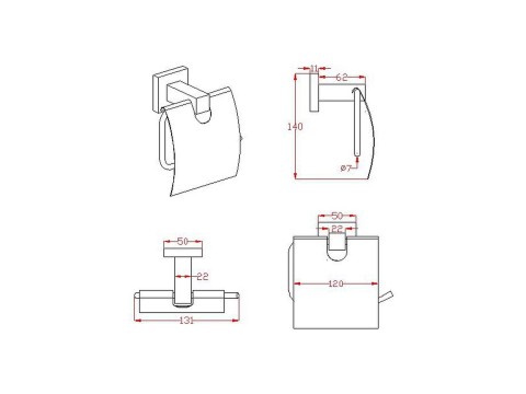 4-delig toiletaccessoires set 