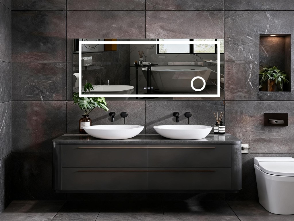 LED Badkamerspiegel - Digitale klok - Iris