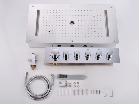 5 in 1 thermostatisch inbouw regendoucheset - Lion