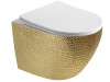 Hangend rimless toilet - Alaska - Goud met witte deksel