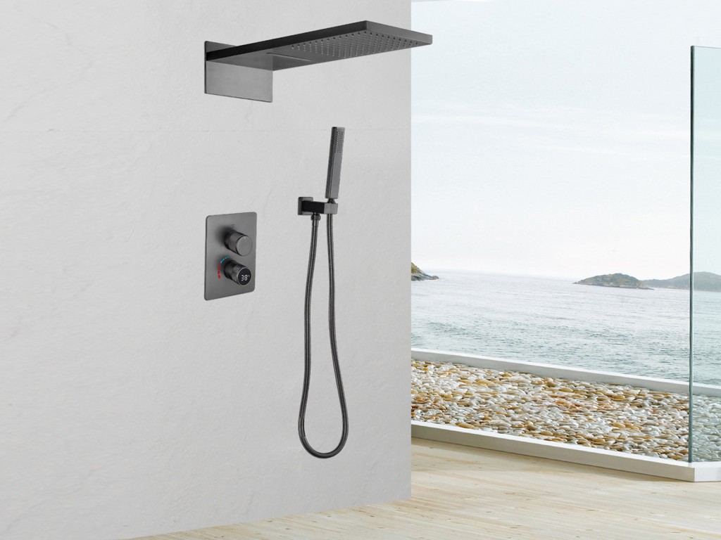 Inbouw regendoucheset - Digitaal display - Waterval - Jayden