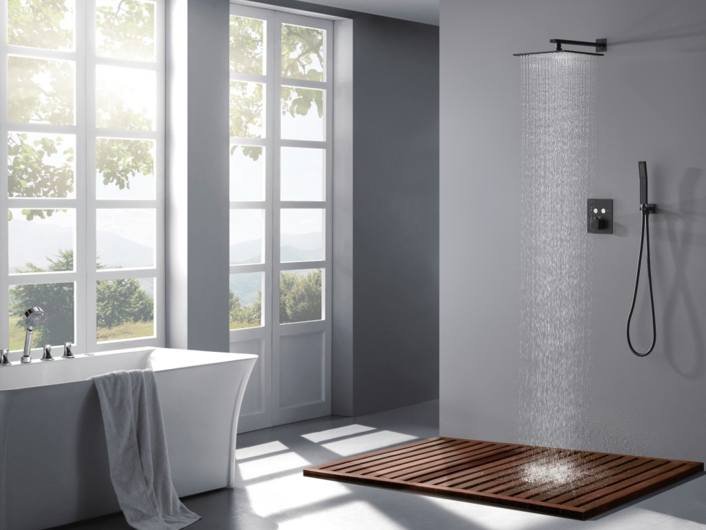 Thermostatische inbouw regendoucheset - Saga 