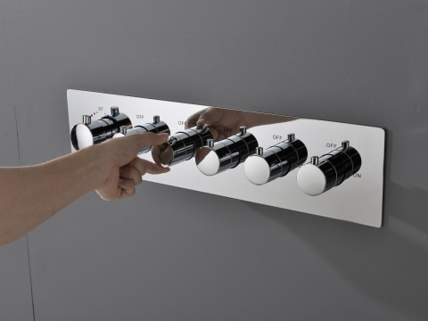 5 in 1 thermostatisch inbouw regendoucheset - Lion