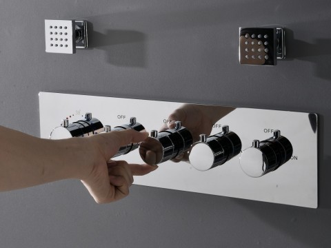 Thermostatisch inbouw regendoucheset - Ibex 
