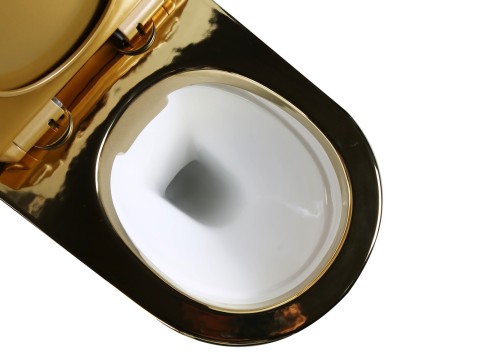 Hangend rimless toilet - Alaska - Goud met gouden deksel