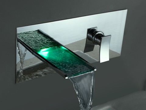 Waterval inbouw wastafelkraan - LED verlichting - Frits