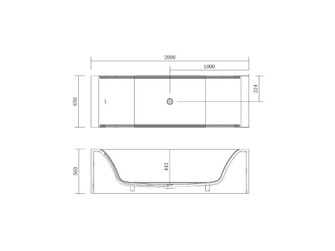 Vrijstaand bad - Solid surface - Donker glas - Dale