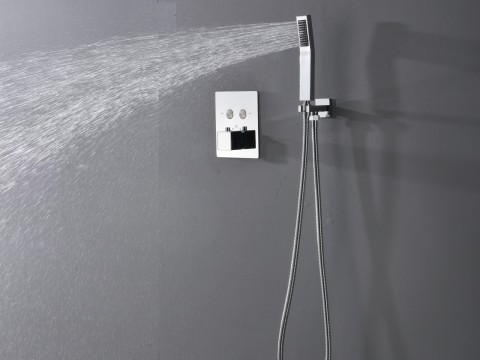 Thermostatische inbouw regendoucheset - Saga