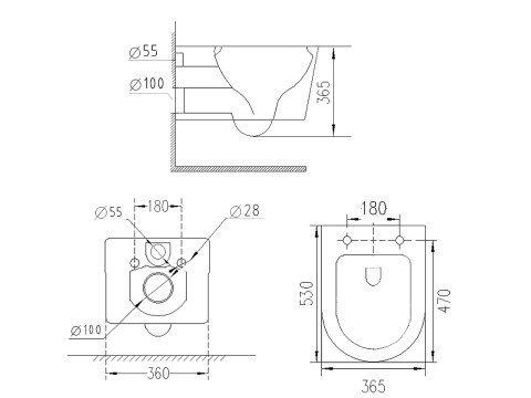 Hangend rimless toilet - Turbo flush - Washington