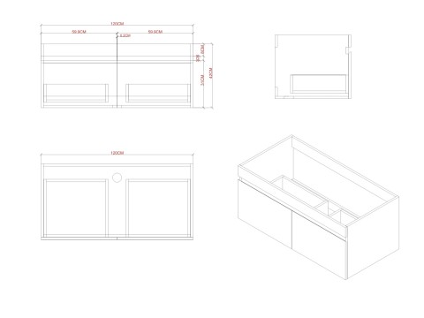 Badkamermeubelset (120cm) - Greg