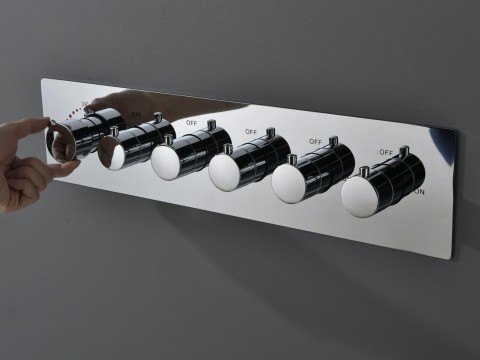 5 in 1 thermostatisch inbouw regendoucheset - Lion