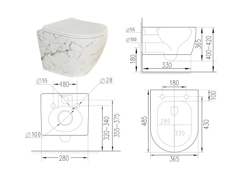 Hangend rimless toilet - Alaska