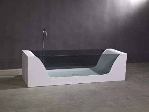 Vrijstaand bad - Solid surface - Donker glas - Dale