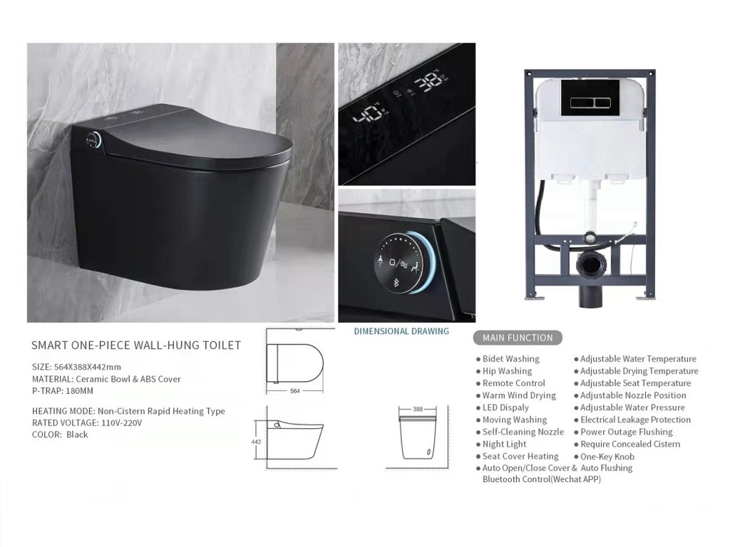 Hangend rimless toilet met reservoir - Bidet - Oakland