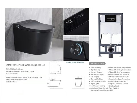 Hangend rimless toilet met reservoir - Bidet - Oakland