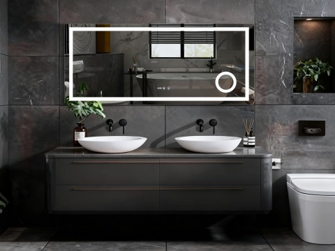 LED Badkamerspiegel - Digitale klok - Iris