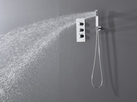 Thermostatische inbouw regendoucheset - Hake