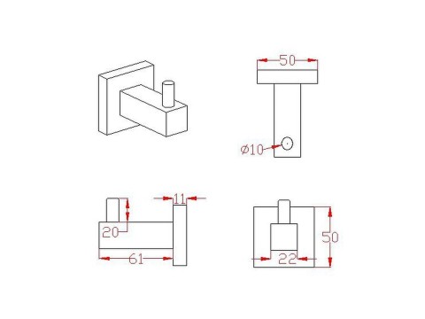 4-delig toiletaccessoires set 