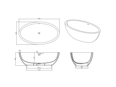 Vrijstaand bad - Solid surface - Simon